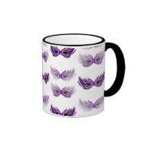 Pretty Purple Masquerade Masks Mardi Gras Mugs