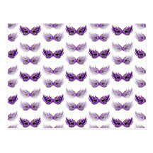 Pretty Purple Masquerade Masks Mardi Gras Postcard