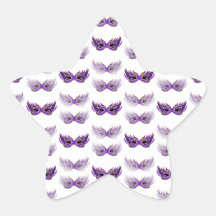 Pretty Purple Masquerade Masks Mardi Gras Sticker
