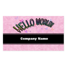 Pretty Rainbow Hello World Business Cards