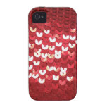 Pretty Red Sequined Fabric iPhone 4/4S Case