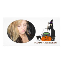 Pretty Witch Halloween Photo Card