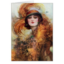 Pretty Woman Flapper Fashion 1920s Greeting Cards