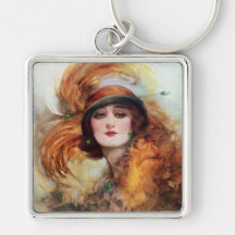 Pretty Woman Flapper Fashion 1920s Key Chains