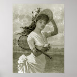 Pretty Woman With Tennis Racket, 1887 Posters