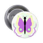 Pretty Yellow And Purple Butterfly Button