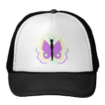 Pretty Yellow And Purple Butterfly Hat