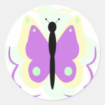 Pretty Yellow And Purple Butterfly Sticker