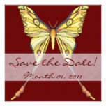 Pretty Yellow Butterfly Invitations