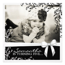 Pretty Zebra Print Birthday Party Invitation