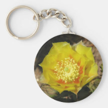Prickly Pear Cactus Bloom Key Chain