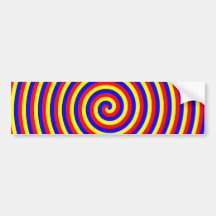 Primary Colours. Bright and Colourful Spiral. Bumper Stickers