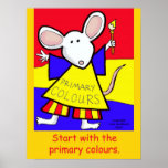 Primary Colours Mouse by Vera Trembach Posters