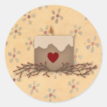 Primitive Country Candle Sticker