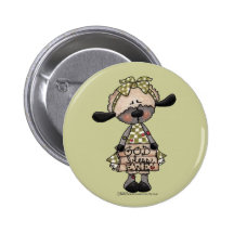 Primitive Lamb-God Bless Ewe Pinback Buttons