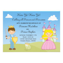 Prince and Princess Birthday Party Invitation