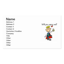 Prince Charming Will You Marry Me Business Card