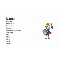 Prince Charming With Sword Business Card Template