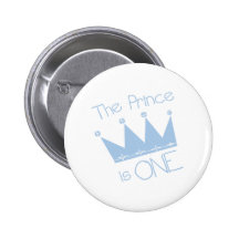 Prince Crown 1st Birthday Pins