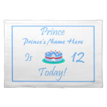 Prince is 12 Today Placemats