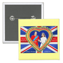 Prince William and Catherine Royal Wedding Button