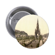 Princes Street, the Castle, and Scott Monument Buttons