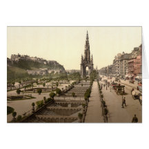 Princes Street, the Castle, and Scott Monument Card