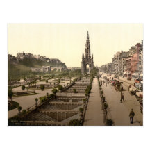 Princes Street, the Castle, and Scott Monument Postcards