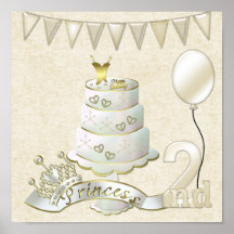 Princess 2nd  Birthday Poster Print