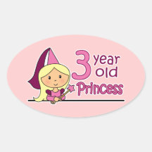 Princess Age 3 Stickers