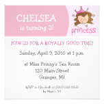 Princess Birthday Party Invitations - Brunette