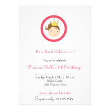 Princess- Birthday party invitations(white)