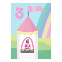 Princess Castle Girly Birthday Party Photo Invite