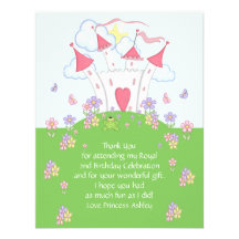 Princess Castle Thank You Flat Card Custom Invites