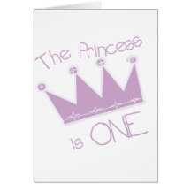 Princess Crown 1st Birthday Tshirts and Gifts Greeting Card