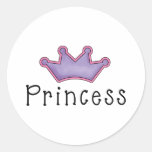 Princess Crown Tees and Gifts Round Sticker