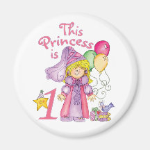 Princess First Birthday Refrigerator Magnets