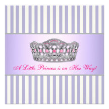 Princess Hot Pink Lavender Purple Baby Girl Shower Invite