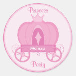 Princess Party Pink Pumpkin Coach Sticker