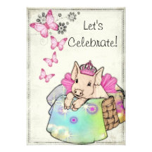 Princess Piggy in a Blanket Invitation