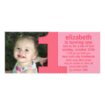 Princess Pink One Is Fun Photo First Birthday Part Invites
