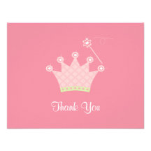 Princess Thank You Note Custom Announcements