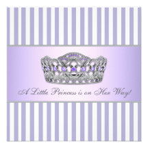 Princess Tiara Lavender Purple Baby Girl Shower Invite