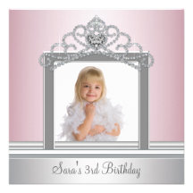 Princess Tiara Photo Princess Birthday Party Personalised Announcement