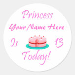 Princess (Your Name) is 13 Today Stickers