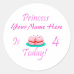 Princess (Your Name) is 4 Today Sticker