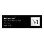 Printed Custom Monogram. Black and Pale Grey. Business Card