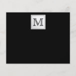 Printed Custom Monogram. Black and Pale Grey. Personalised Flyer
