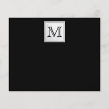 Printed Custom Monogram. Black and Pale Grey. Personalised Flyer