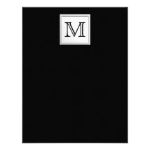 Printed Custom Monogram. Black and Pale Grey. Custom Invitations